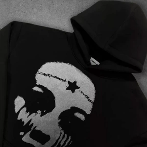 Cupla Unisex Star Face Sweatshirt Siyah