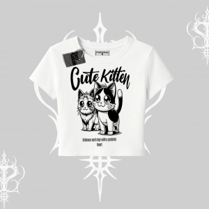 Cute Kitten Yazılı Sevimli Kedi Baskılı Babby Tee Tshirt