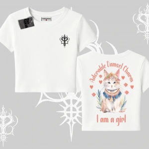 Cute Princess Kedi Tasarımlı Arka Baskılı Babby Tee Tshirt