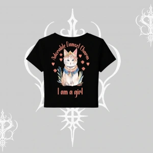 Cute Princess Kedi Tasarımlı Arka Baskılı Babby Tee Tshirt