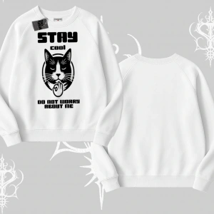 Cuteness Overload Kedi Baskılı Kapşonlu Sweatshirt