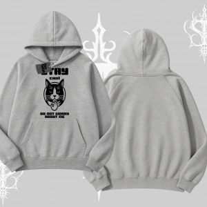 Cuteness Overload Kedi Baskılı Kapşonlu Sweatshirt