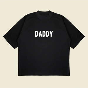 Daddy Baskılı Oversize Unisex Pamuklu Nefes Alan Kalın Kumaşlı