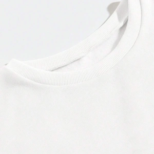 Dağ ve Güneş Desenli Damla Omuz Sweatshirt Beyaz