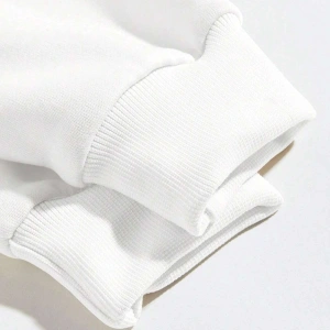 Dağ ve Güneş Desenli Damla Omuz Sweatshirt Beyaz