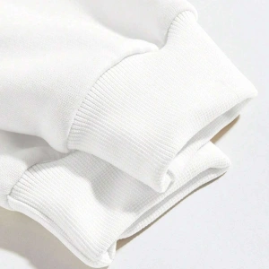 Dağ ve Güneş Desenli Damla Omuz Sweatshirt Beyaz