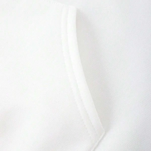 Dağ ve Slogan Grafikli Kanguru Cepli İpli Kapüşonlu Üst Beyaz