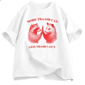 Daha fazla çöp tenekesi daha az çöp tenekesi t T-shirt pamuk boy erkek giyim grafik Tees Unis 3002