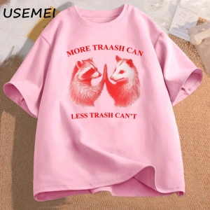Daha fazla çöp tenekesi daha az çöp tenekesi t T-shirt pamuk boy erkek giyim grafik Tees Unis 3002