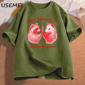 Daha fazla çöp tenekesi daha az çöp tenekesi t T-shirt pamuk boy erkek giyim grafik Tees Unis 3002