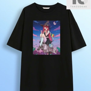 Damla Omuz Harfli Grafik Tişört