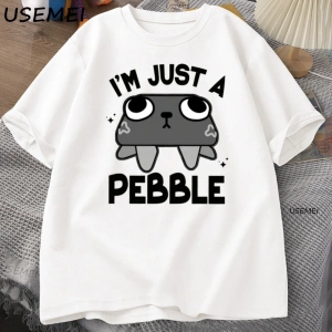 Dandys World Pebble Its Just A Pebble T Shirt Komik Grafik Tees Kısa Kollu Tişört Nefes Rah 2922