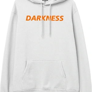 Darkness Beyaz Oversize Unisex Kapüşonlu Sweatshirt Hoodie