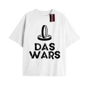 DAS WARS Unisex Oversize Yazılı Tshirt BEYAZ