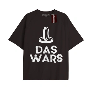 DAS WARS Unisex Oversize Yazılı Tshirt SİYAH