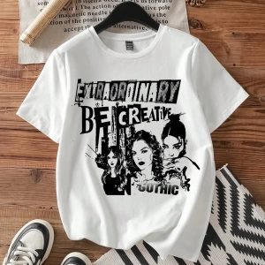 DAZY Harfli Grafik Düşük Omuzlu Büyük Boy Tişört Yaz