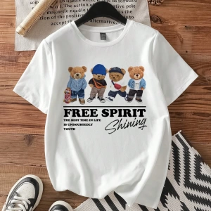 DAZY Harfli Grafik Düşük Omuzlu Tişört