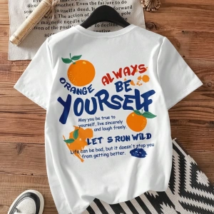 DAZY Harfli Grafik Düşük Omuzlu Tişört Yaz