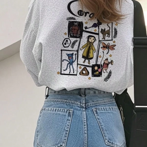 DAZY Kadın Grafik Baskılı Bol Kesim Beyaz Kısa Kollu Plaj Tişörtü, İlkbahar/Yaz
