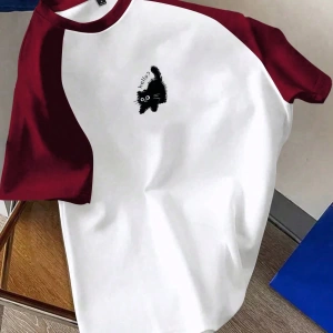 DAZY Kadın Mektup Baskılı Yuvarlak Yaka Kısa Kollu Rahat Bol Tişört