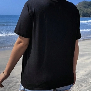 DAZY Kontrast Mektup Baskılı Raglan Kısa Kollu Tişört