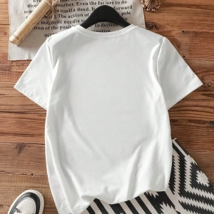 DAZY Kontrast Mektup Baskılı Raglan Kısa Kollu Tişört