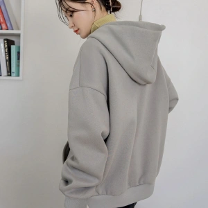 Dazy-Less Letter Graphic Drop Shoulder Drawstring Hoodie Without Tee Gri