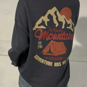 DAZY Mountain And Slogan Graphic Drop Shoulder Sweatshirt Gri