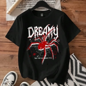 DAZY Slogan Grafik Düşük Omuz Tişört