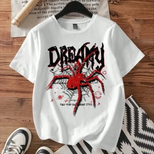 DAZY Slogan Grafik Düşük Omuz Tişört