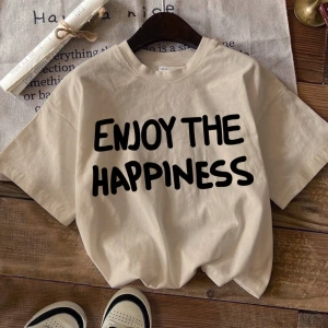 DAZY Slogan Grafik Düşük Omuz Tişört