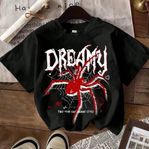 DAZY Slogan Grafik Düşük Omuz Tişört