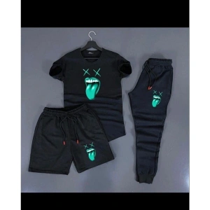 Deep & qaiser ÇILGIN SURAT BASKI UNİSEX 3LÜ KOMBİN ÇILGINSURAT