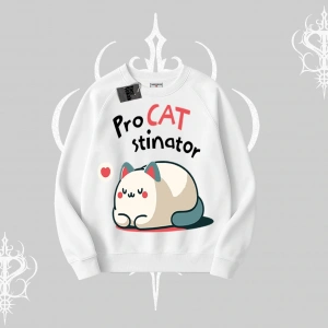 Detective Kitten Kedi Baskılı Biskilet Sweatshirt