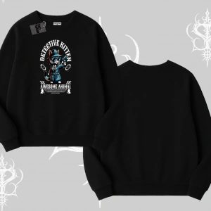 Detective Kitten Kedi Baskılı Biskilet Sweatshirt