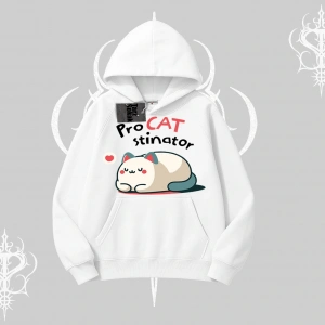 Detective Kitten Kedi Baskılı Kapşonlu Sweatshirt