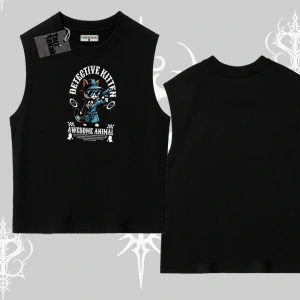 Detective Kitten Kedi Baskılı Kolsuz Tshirt