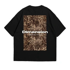 Dİmension Baskılı Leopar Desenli 24/1 Oversize Unisex Beyaz