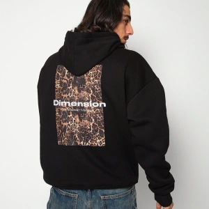 Dimension Leopar Baskılı Oversize Unisex Premium Beyaz