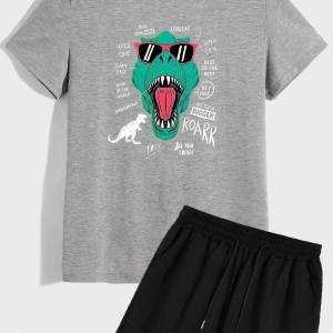 Dinazor Baskılı Şort T-shirt Eşofman Takımı DİNAZOR(BASKIÖN)