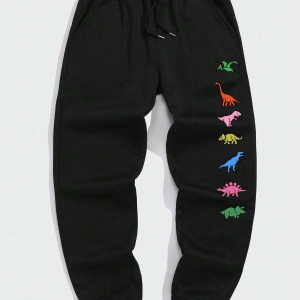 Dinosaur Print Drawstring Waist Eşofman Altı