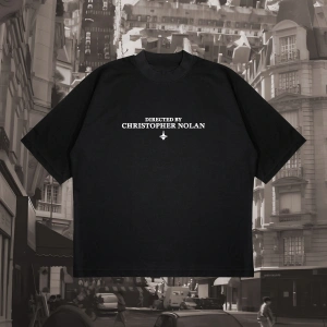 Directed By Christopher Nolan Baskılı Oversize Unisex Pamuklu Nefes Alan Kalın Kum