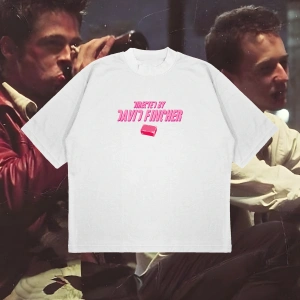 Directed By David Fincher Baskılı Oversize Unisex Pamuklu Nefes Alan Kalın Kumaşlı