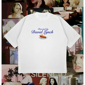 Directed By David Lynch Baskılı Oversize Unisex Pamuklu Nefes Alan Kalın Kumaşlı