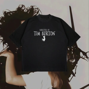 Directed By Tim Burton Baskılı Oversize Unisex Pamuklu Nefes Alan Kalın Kumaşlı