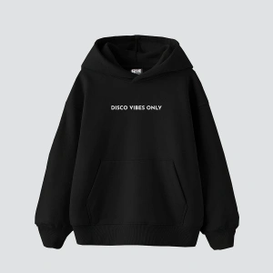 Disco Vibes Only Baskılı Oversize Unisex Beyaz