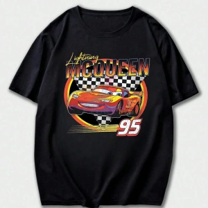 Disney Disney Cars McQueen Karikatür Baskılı Erkek Günlük Kısa Kollu Tişört, Yaz
