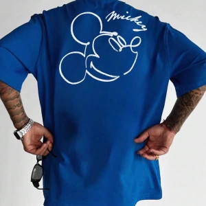 Disney Disney Collab Mickey Mouse Casual Karikatür Baskılı Kısa Kollu Tişört Erkekler İçin, Y