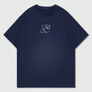Disney Disney Collab Mickey Mouse Casual Karikatür Baskılı Kısa Kollu Tişört Erkekler İçin, Y