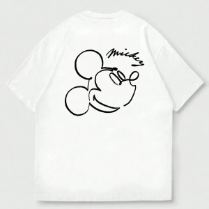 Disney Disney Collab Mickey Mouse Casual Karikatür Baskılı Kısa Kollu Tişört Erkekler İçin, Y